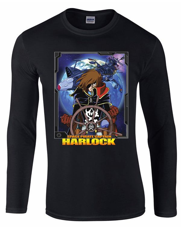 Captain Harlock At the Helm Long Sleeve T-Shirt