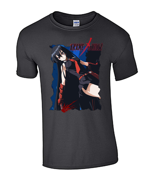 Akame ga Kill! The Red Eyed Swordswoman Black T-Shirt