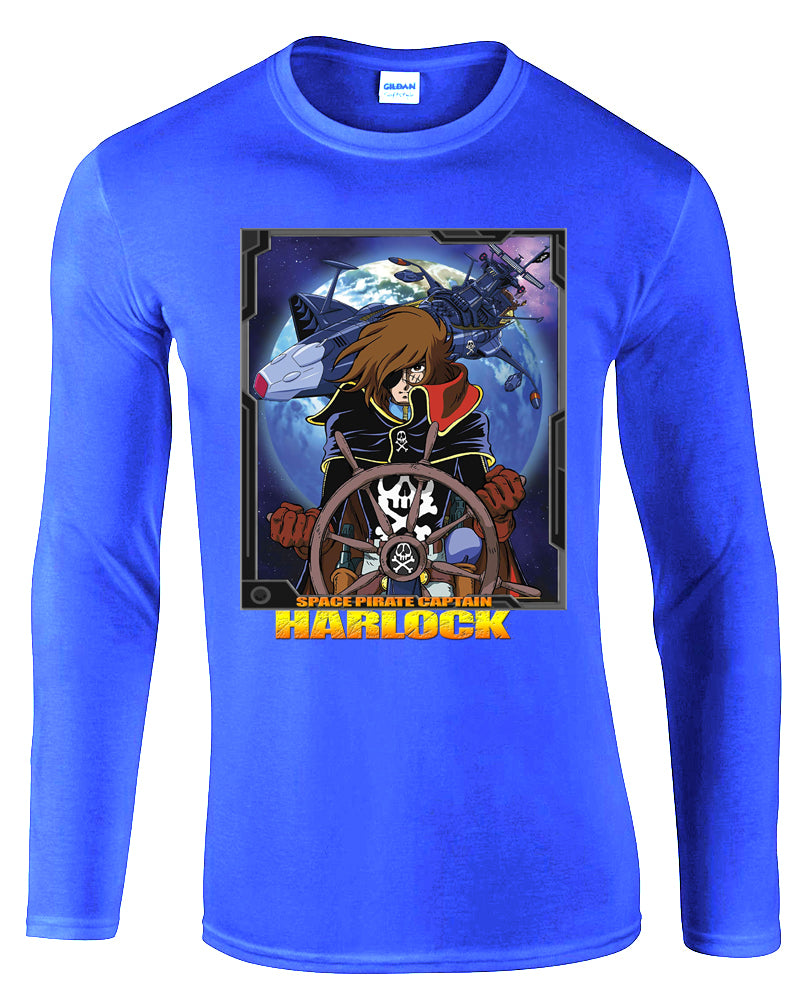 Captain Harlock At the Helm Long Sleeve T-Shirt