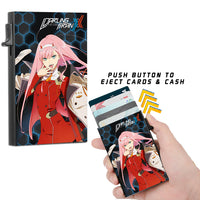 Darling in the Franxx Zero Two Slim Wallet with Cash Strap/Air Tag Support