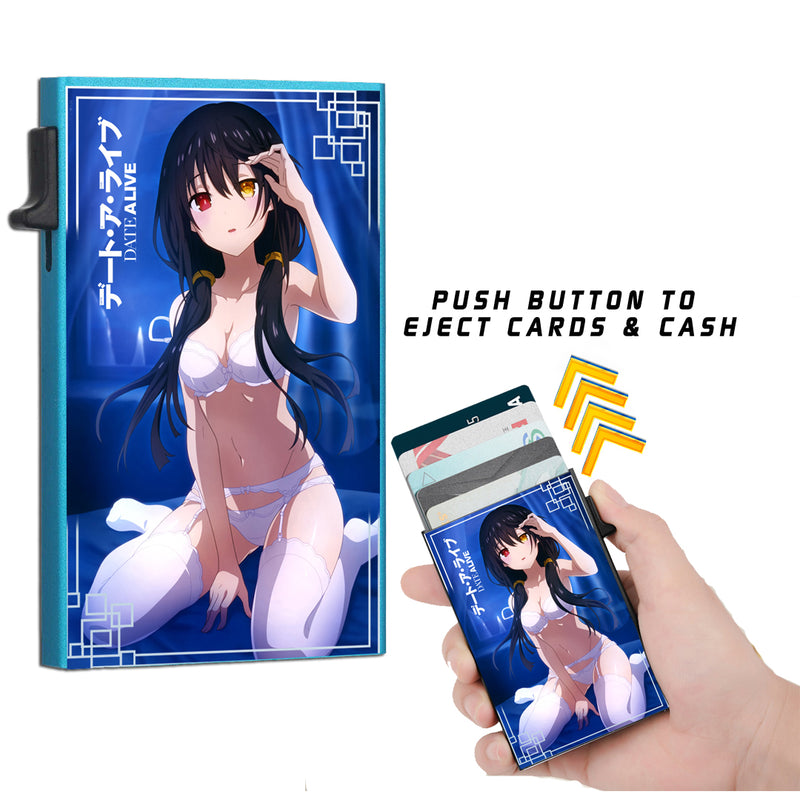 Date A Live Kurumi Slim Wallet with Cash Strap/Air Tag Support