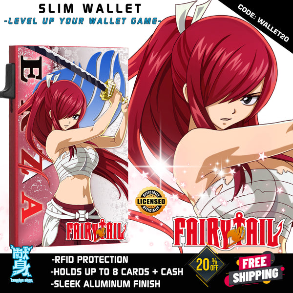 Fairy Tail Erza Slim Wallet with Cash Strap Collection Version