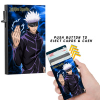 Jujutsu Kaisen Gojo Slim Wallet with Cash Strap/Air Tag Support