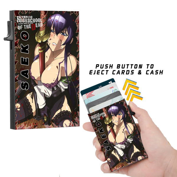 High School of the Dead Slim Wallet with Cash Strap/Air Tag Support