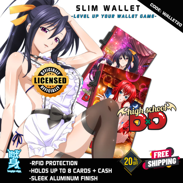 High School DxD Rias Slim Wallet with Cash Strap/Air Tag Support Collection