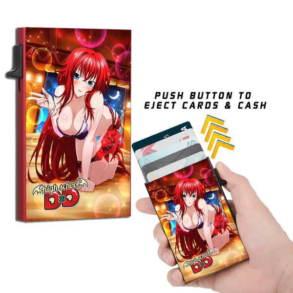 High School DxD Rias Slim Wallet with Cash Strap/Air Tag Support